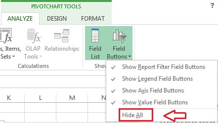 Hide Field Buttons In Pivot Chart