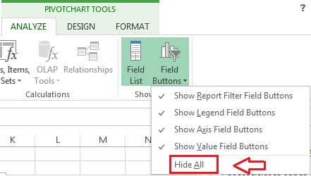 How To Hide Field Buttons In Pivot Chart