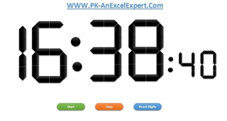 Innovation digital clock in excel pk an excel expert