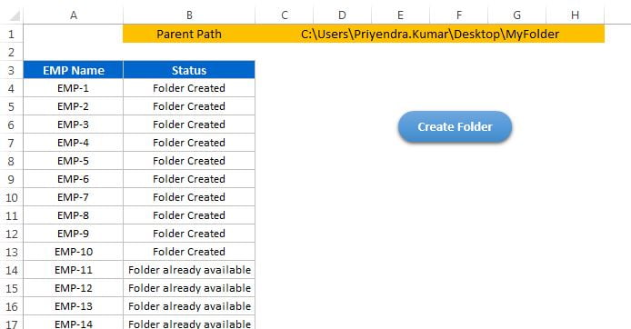 Create Multiple Folder