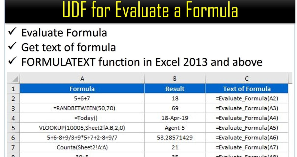 Evaluate Formula