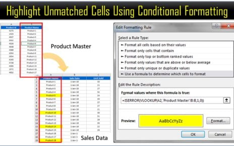 Highlight Unmatched Cells