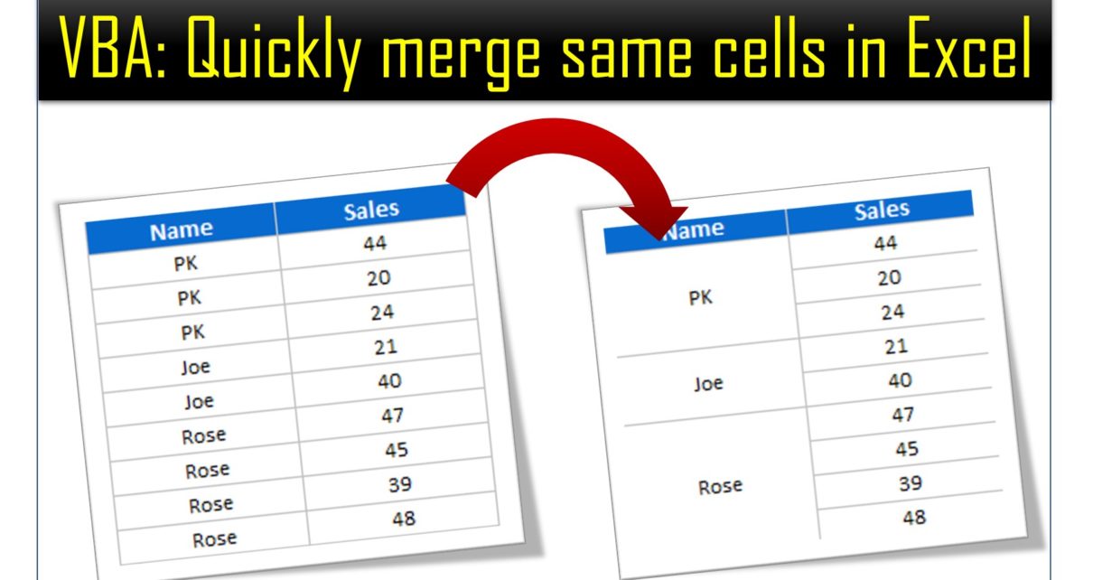 Merge Same Cells