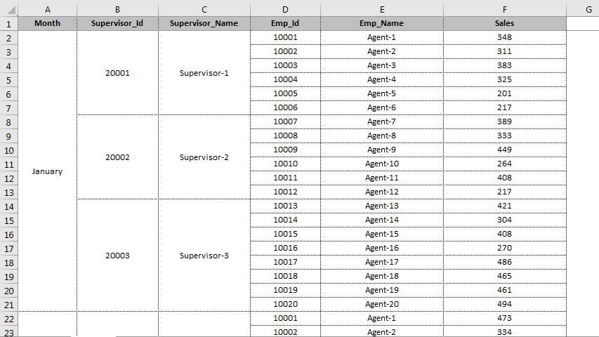 Merge cells with same value in Excel