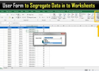 Segregate data into Worksheets