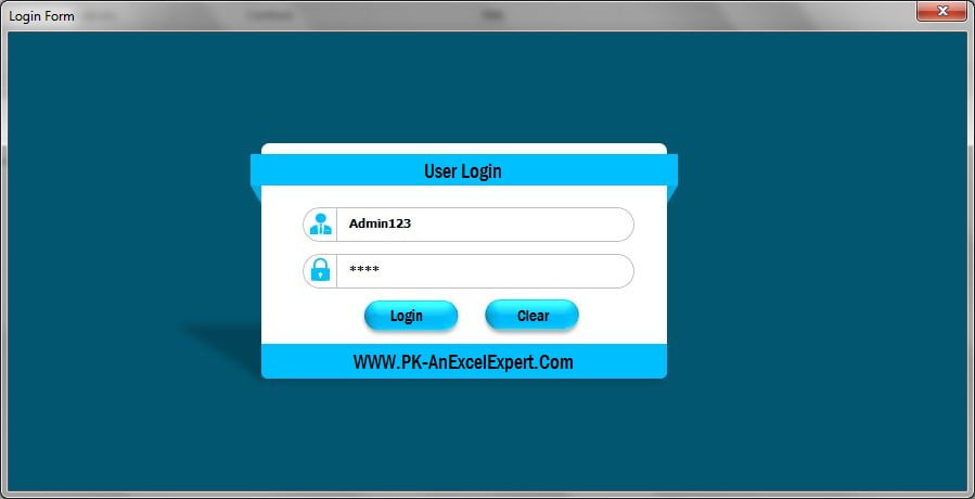 Login Form for Excel VBA based Application