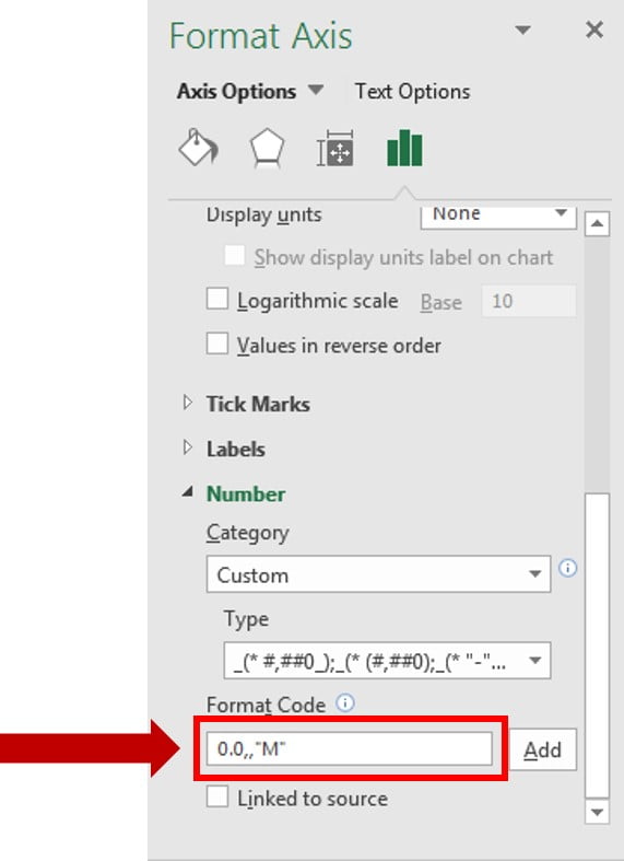 Axis number format