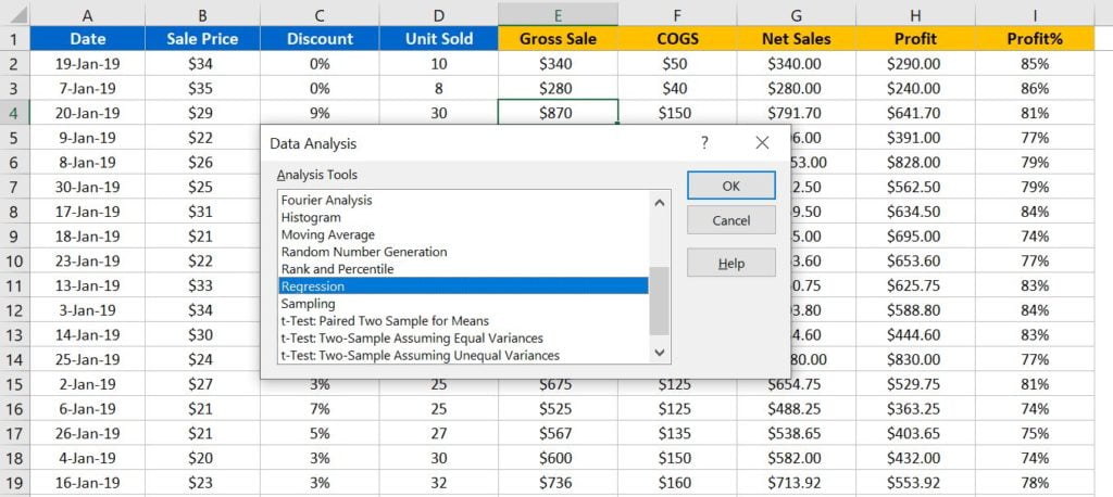 Data Analysis Window