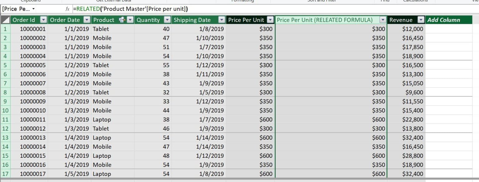 Calculated Column In Power Pivot LOOKUPVALUE Vs RELATED PK An