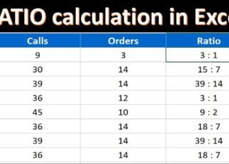 Ratio Calculation in Excel