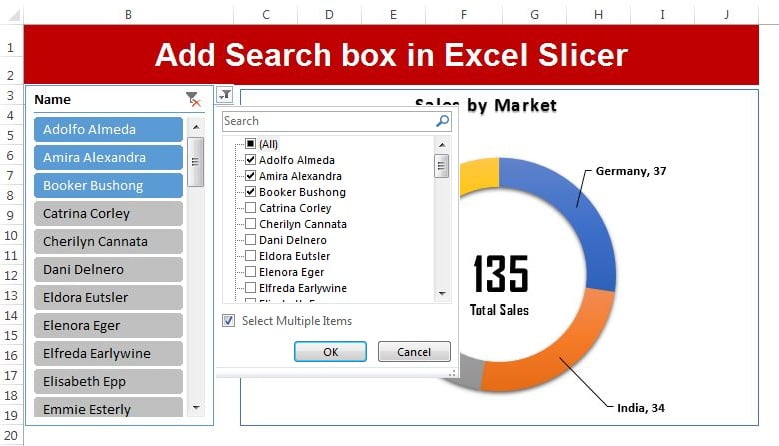 Add Search box in Excel Slicer