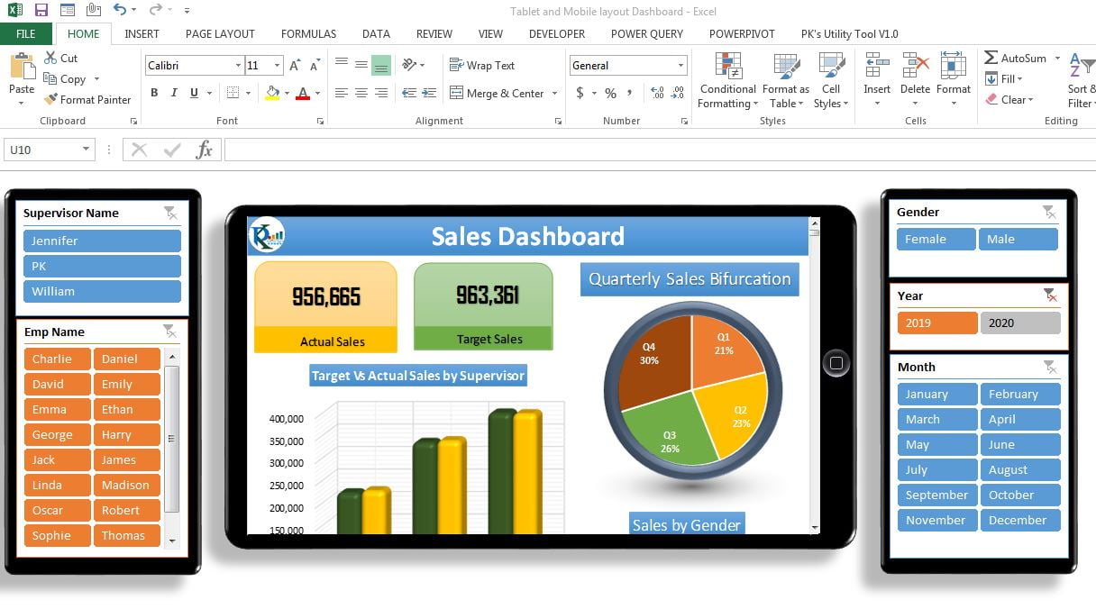 Tablet Layout Dashboard