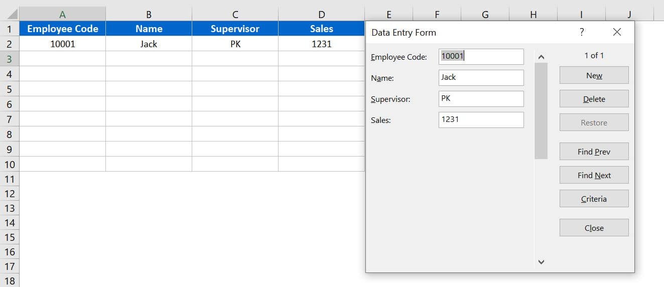 Date Entry Form