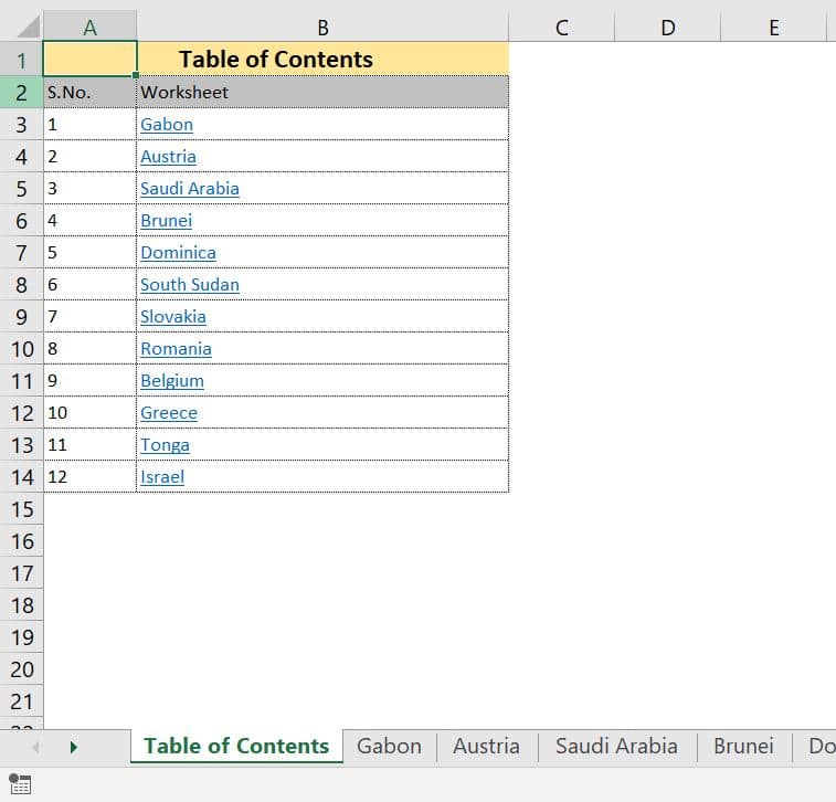 Table of Contents