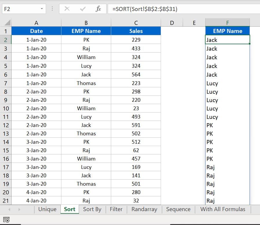 SORT Function