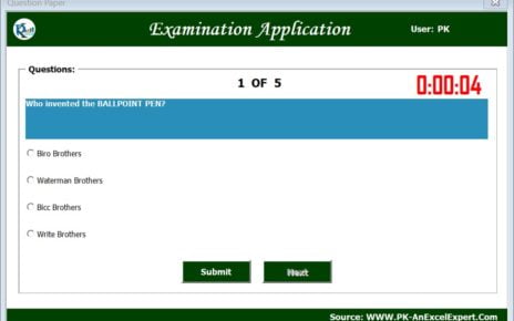 Exam Application form