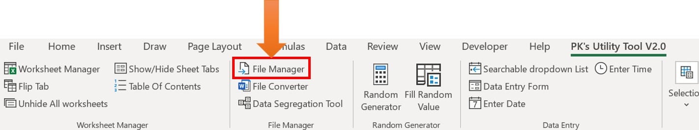 File Manager in PK's Utility Tool