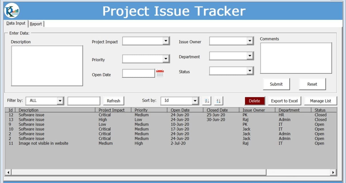 Project Issue Tracker