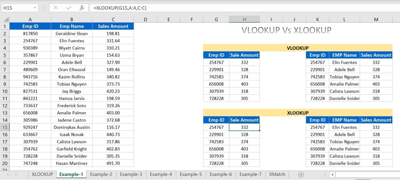 XLOOKUP in place of VLOOKUP