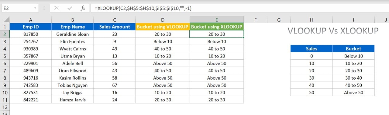 Approximate match with XLOOKUP