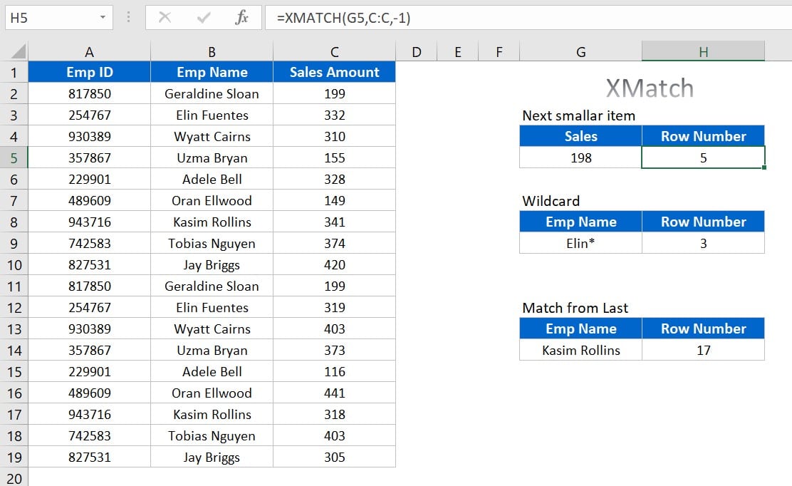 XMATCH function