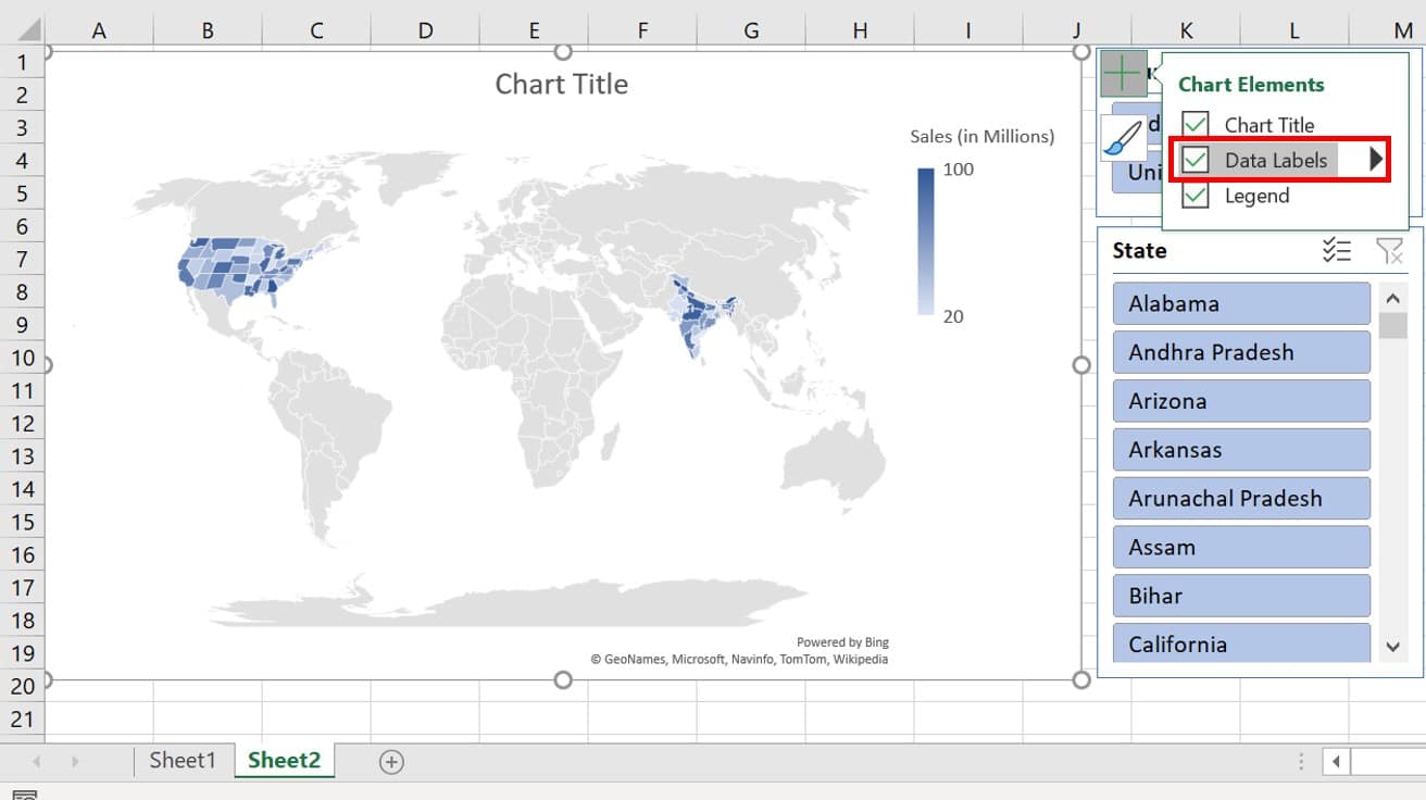 Add Data labels