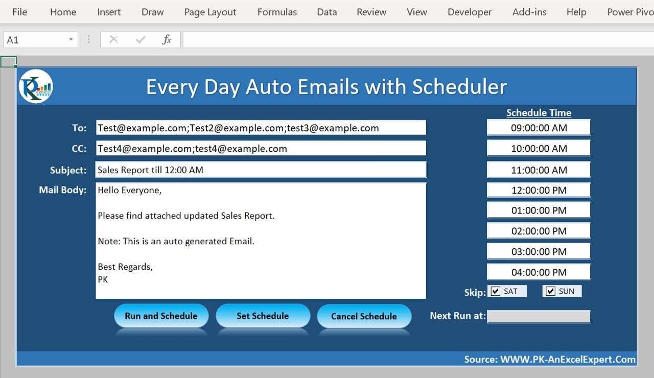 Hourly Auto Email with Scheduler