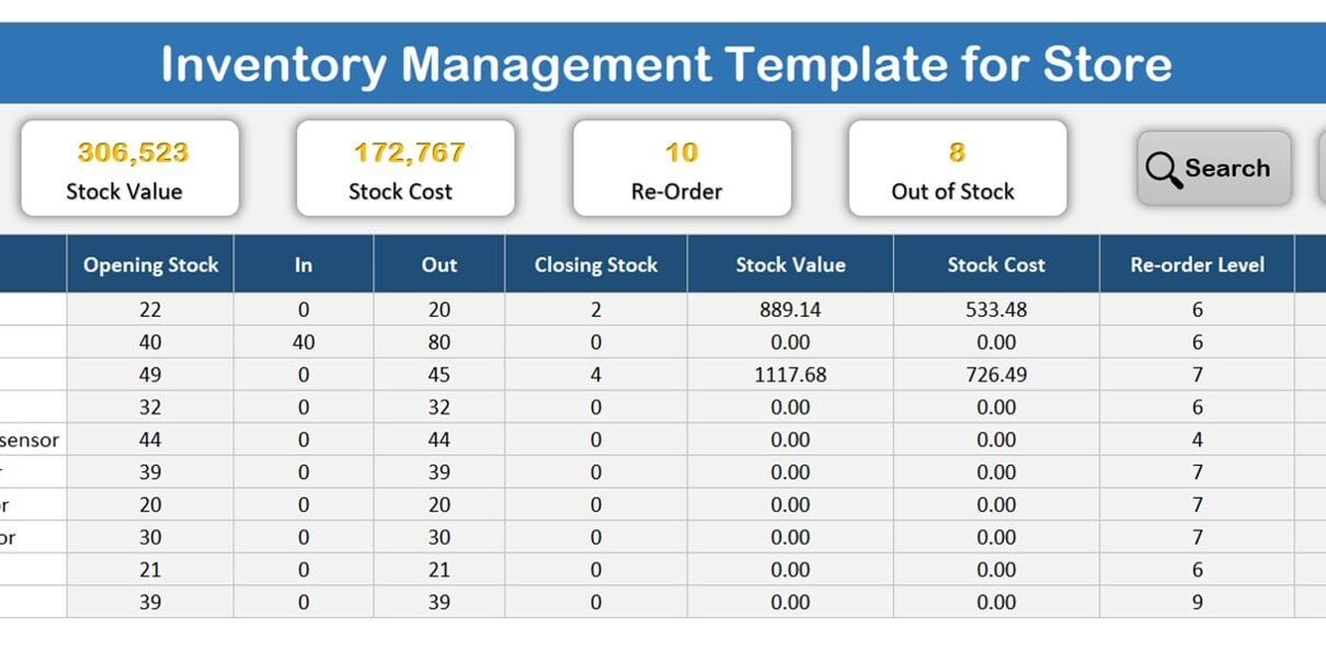 Inventory Management Template