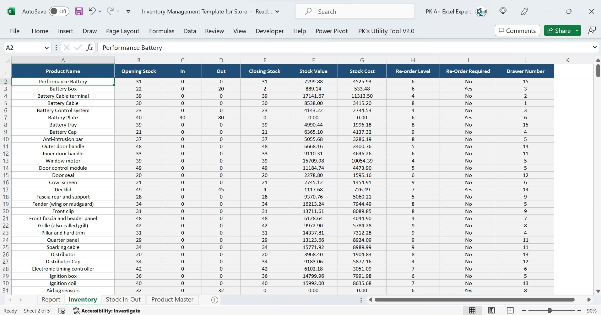 Inventory Worksheet