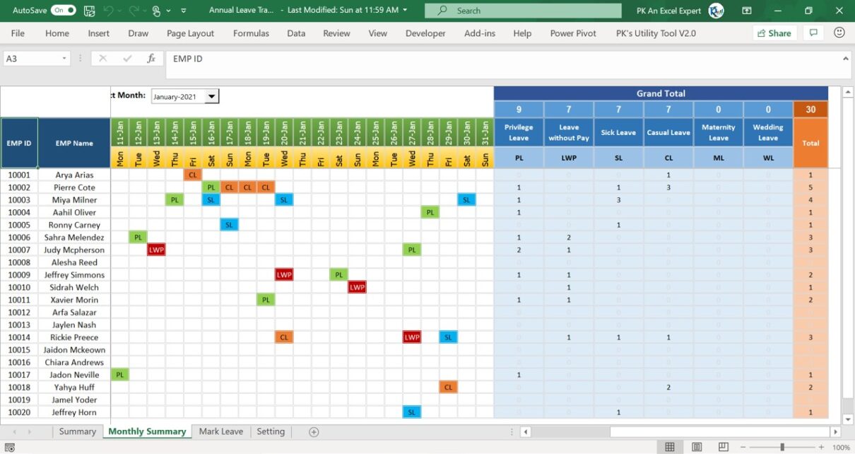 Annual Leave Tracker