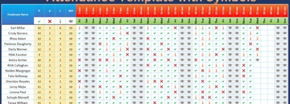 Stylish Attendance Sheet Template