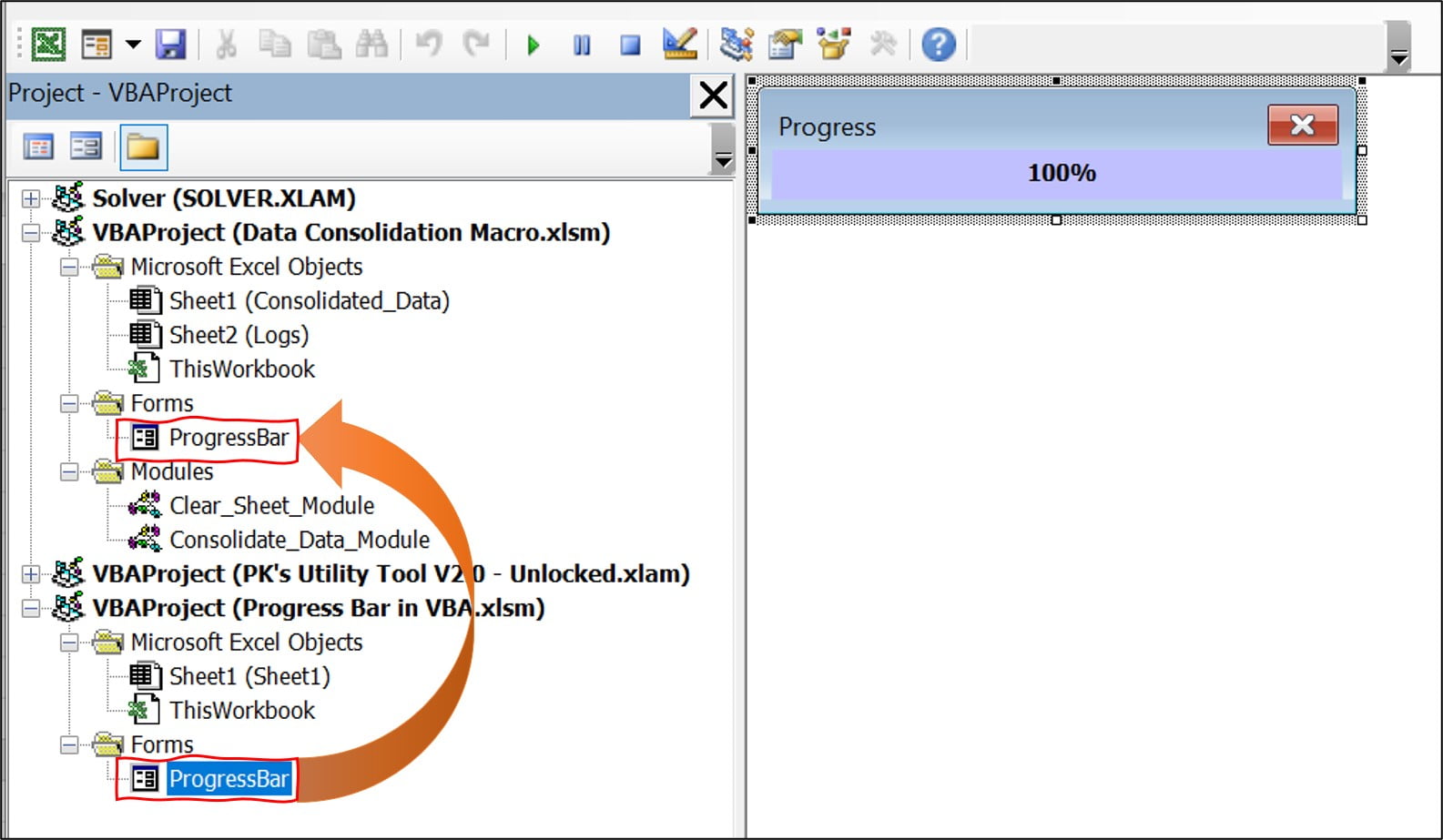 Integrate this Progress Bar with your existing Project