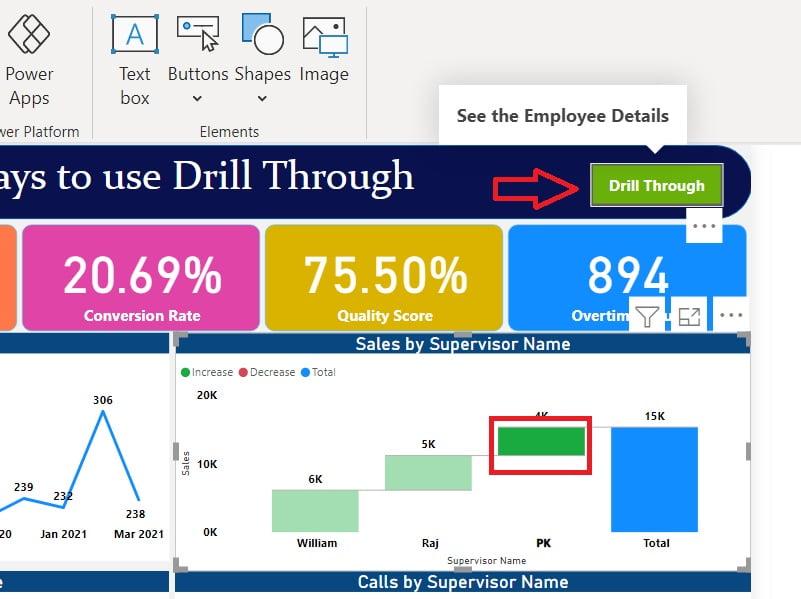 Button to use Drill Through