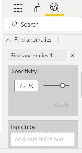 Find Anomalies Pane in Power BI