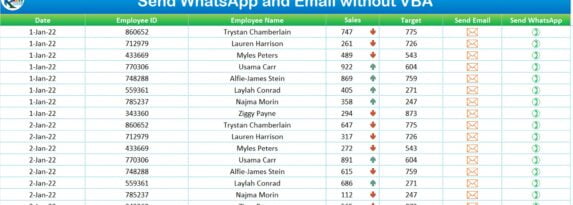 Send WhatsApp and Email without VBA