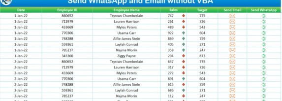 Send WhatsApp and Email without VBA
