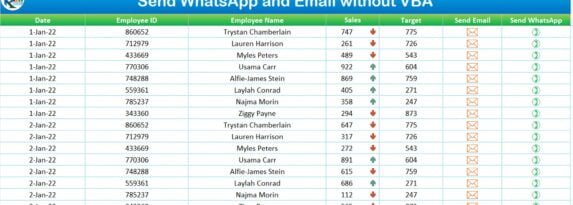 Send WhatsApp and Email without VBA