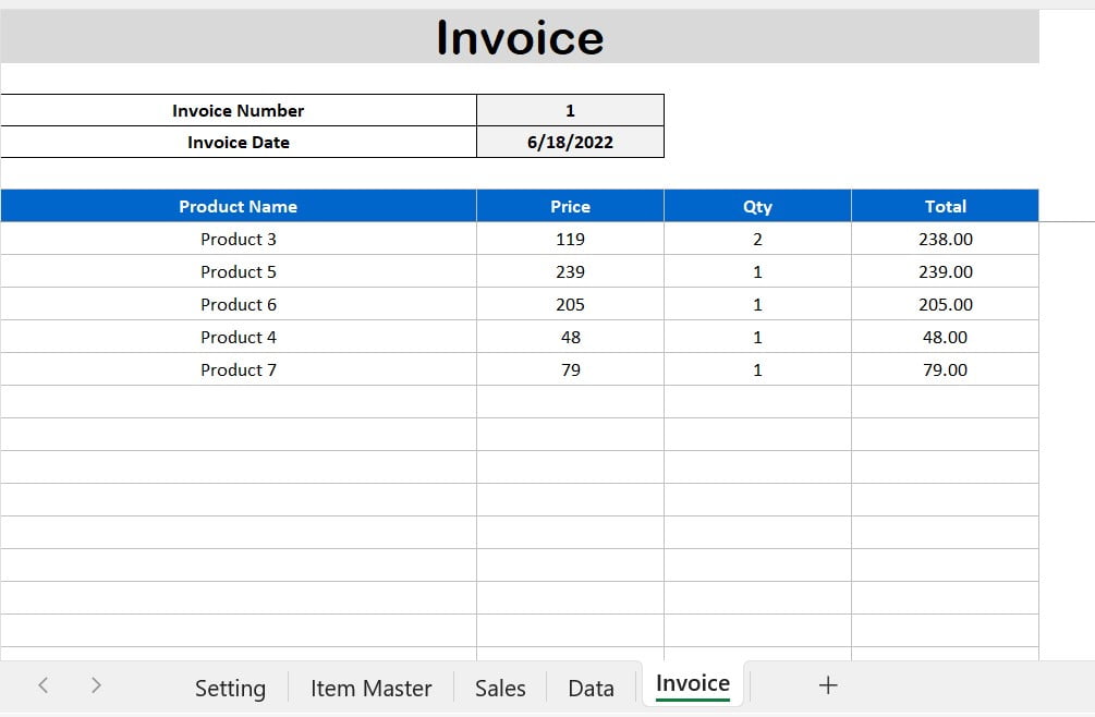 Invoice template