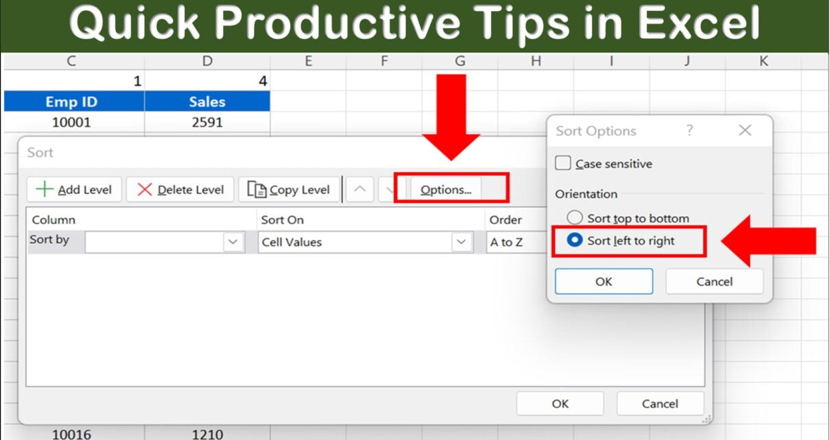 Quick Productive Tips in Excel