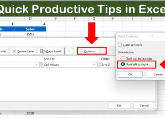 Quick Productive Tips in Excel