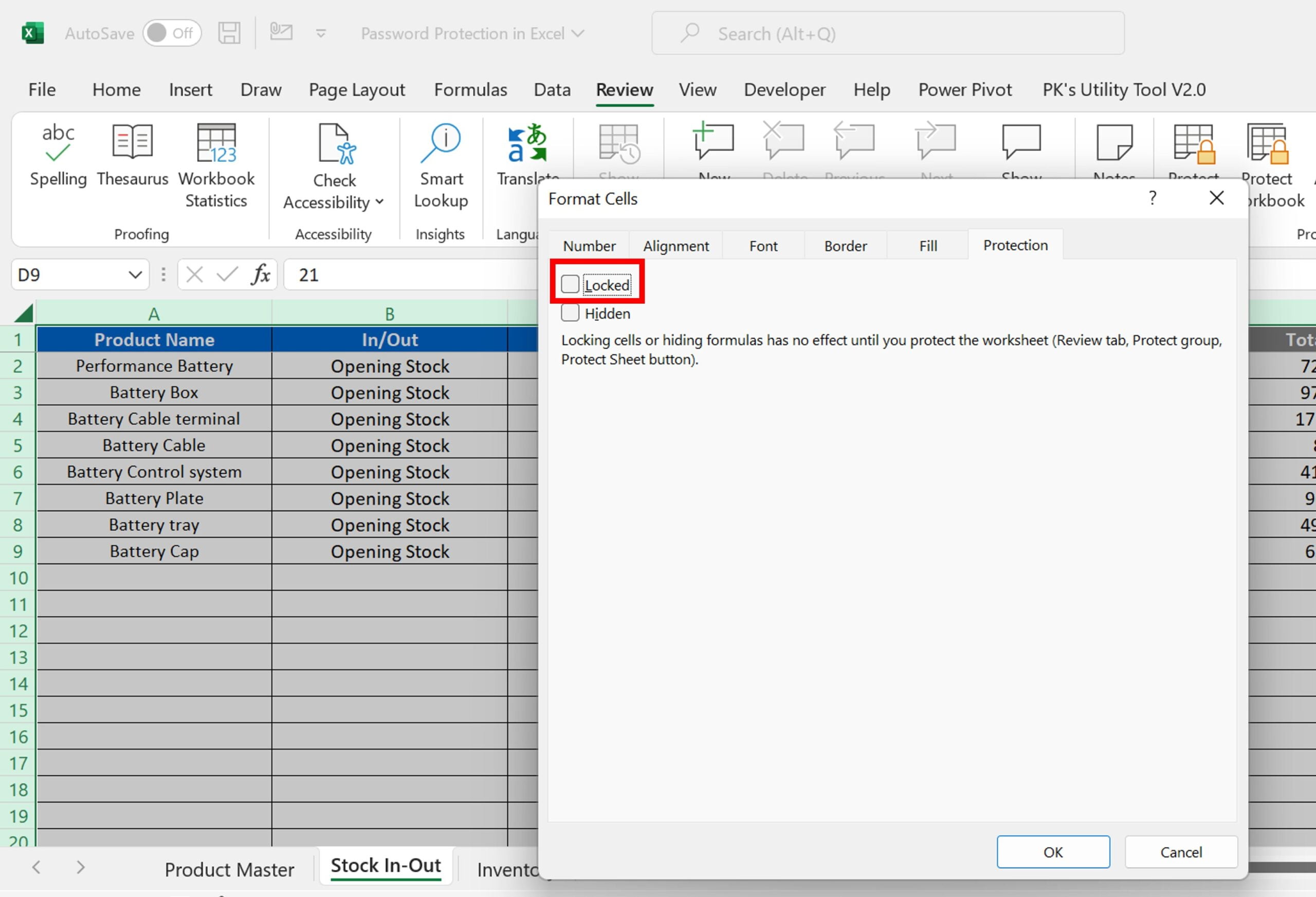 Unlock Excel cells