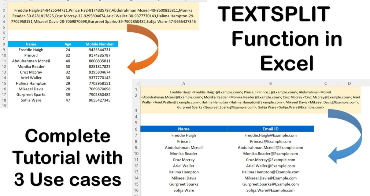 TEXTSPLIT Function in Excel