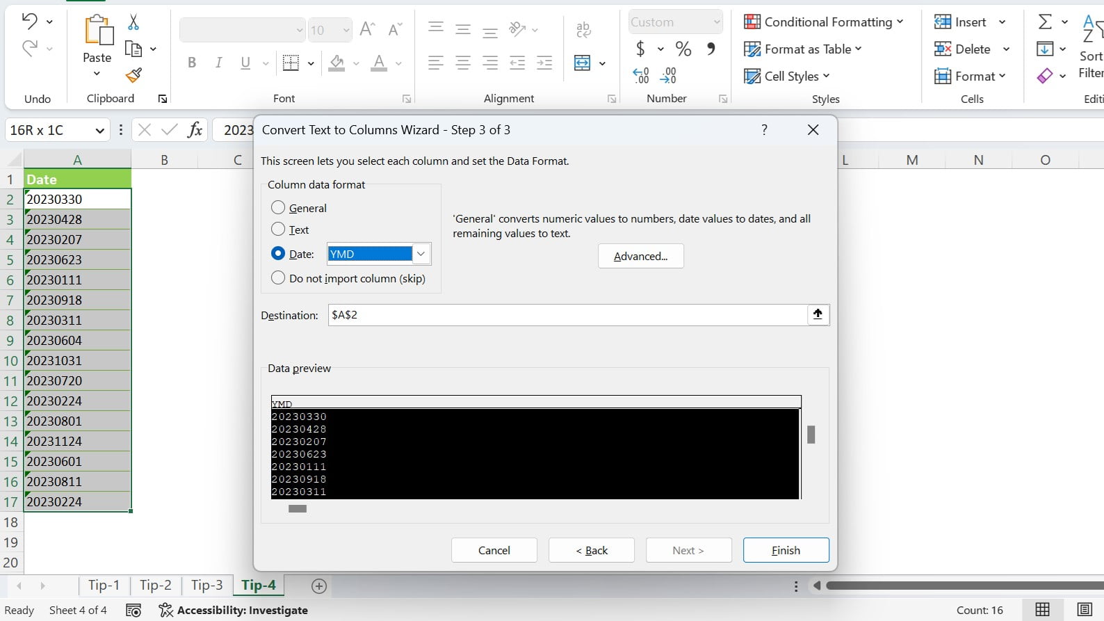 Date format option to convert the date from 20230330 to 30-Mar-2023