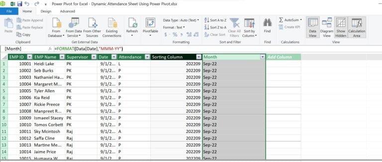 Dynamic Attendance Sheet Using Power Pivot - PK: An Excel Expert