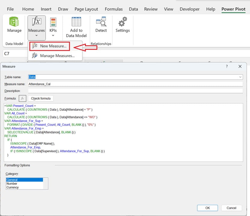 Create the "Attendance_Cal" Measure