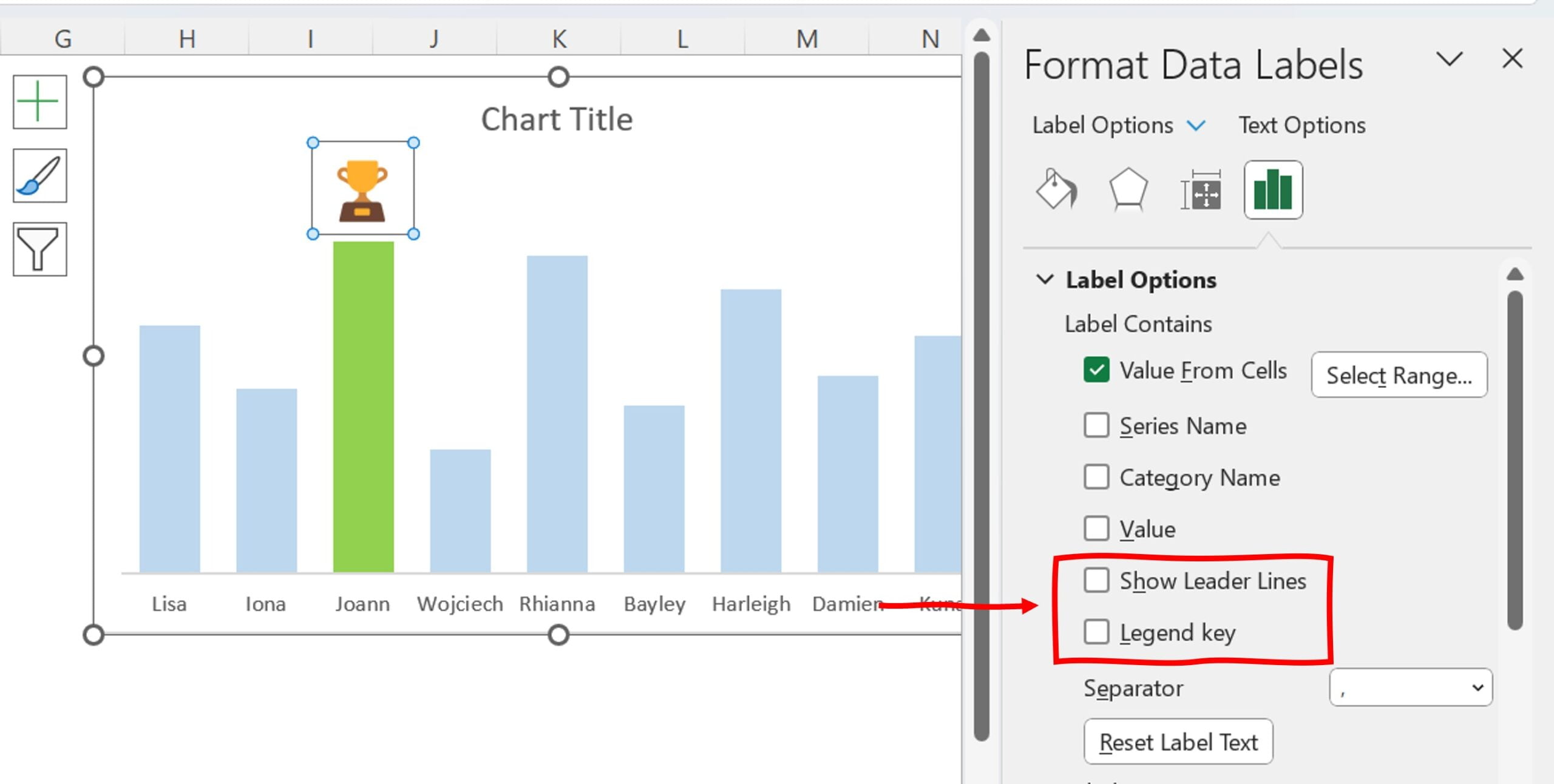 Customize the Data Labels