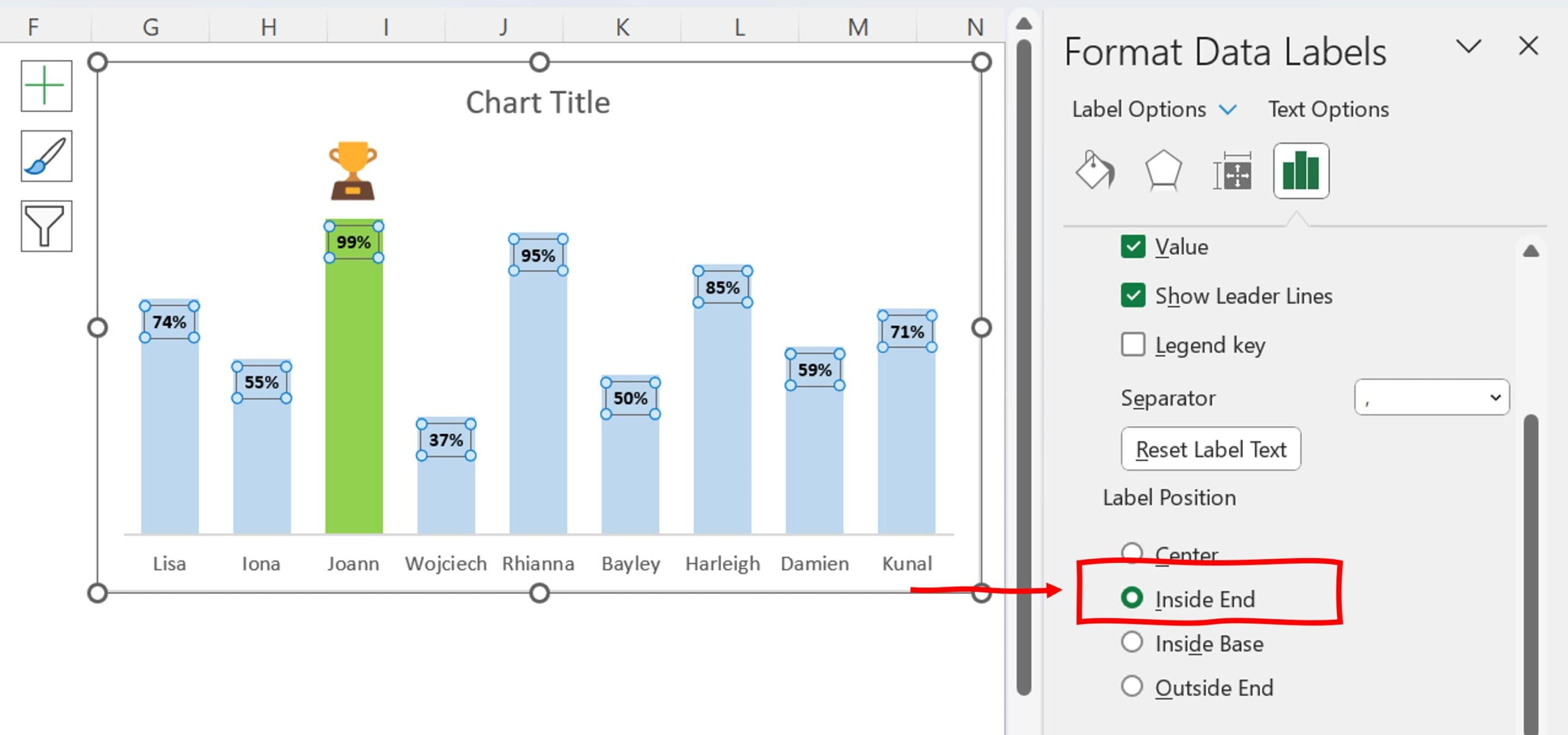 Add Data Labels for other students