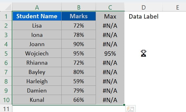 Select the data range