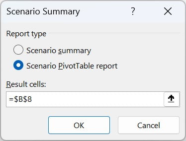 Summary Scenario window