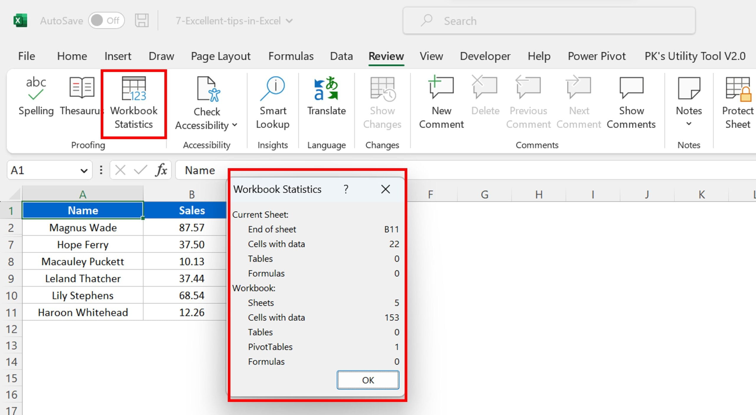 Workbook Statistics